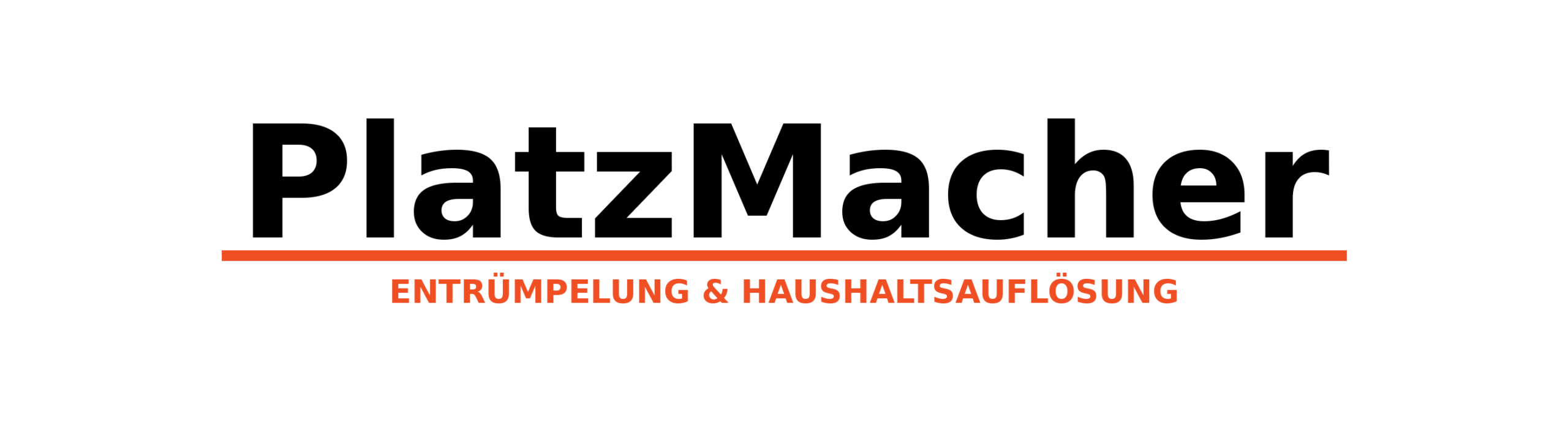 PlatzMacher – Wir schaffen Platz. Das Logo steht für professionelle Entrümpelung und Raumgewinn.